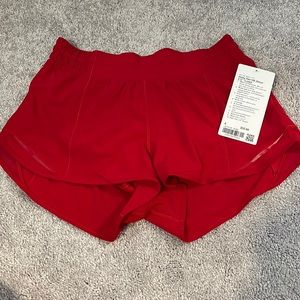 NWT Lululemon Hotty Hot High Rise Short 2.5” - Red Size 6